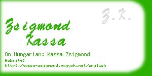 zsigmond kassa business card